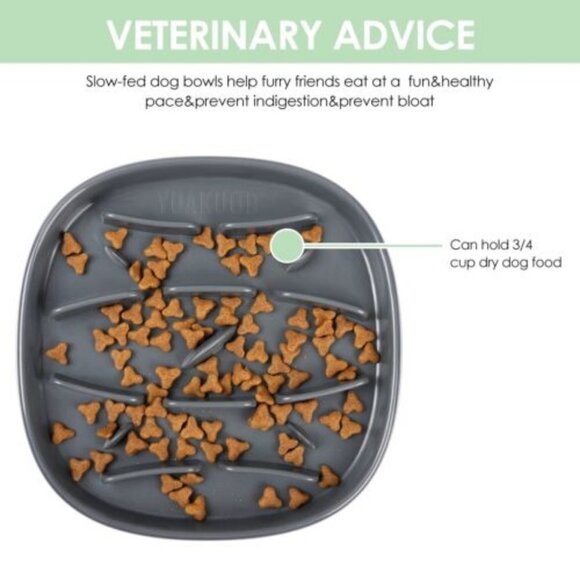 YUAKUOD SLOW FEEDER NON SLIP DOG BOWL NWT - Picture 4 of 11